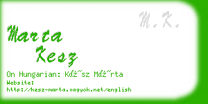 marta kesz business card